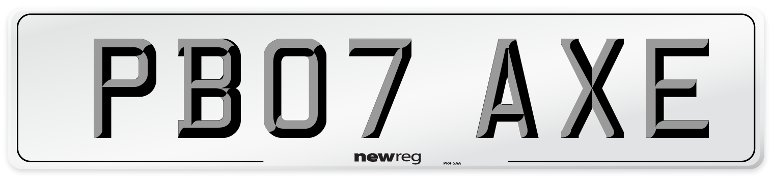 PB07 AXE Number Plate from New Reg